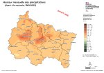 Vignette Image 7 : Hauteur mensuelle des pr&eacute;cipitations (&eacute;cart &agrave; la Normale, 1991 - 2023) - juillet 2026