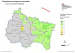 Vignette Image 5 : La carte pr&eacute;sente l'&eacute;cart &agrave; la normale de la temp&eacute;rature moyenne mensuelle, pour le mois de janvier 2026 par rapport &agrave; la p&eacute;riode 1991-2023, dans la r&eacute;gion Grand-Est. Pour ce mois de janvier, on remarque 2 grandes zones de part et d'autre d'un axe Epinal Charlevilles-Mezi&egrave;res : &agrave; l'Est de cet axe, la t&eacute;mp&eacute;rature est plut&ocirc;t de 0 &agrave; -2&deg; Celsius en dessous de la moyenne. A l'ouest, la temp&eacute;rature est conforme &agrave; la moyenne et m&ecirc;me sup&eacute;rieure de 1 &agrave; 2&deg; sur une petite zone autour de Bar-Le-Duc. 