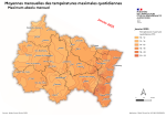 Vignette Image 2 : Moyenne mensuelle des températures maximales quotidiennes en janvier 2025 dans le Grand Est de 10 à 12°C (aux pieds des Vosges lorraines) à 18 voir 22°C en plaine alsacienne