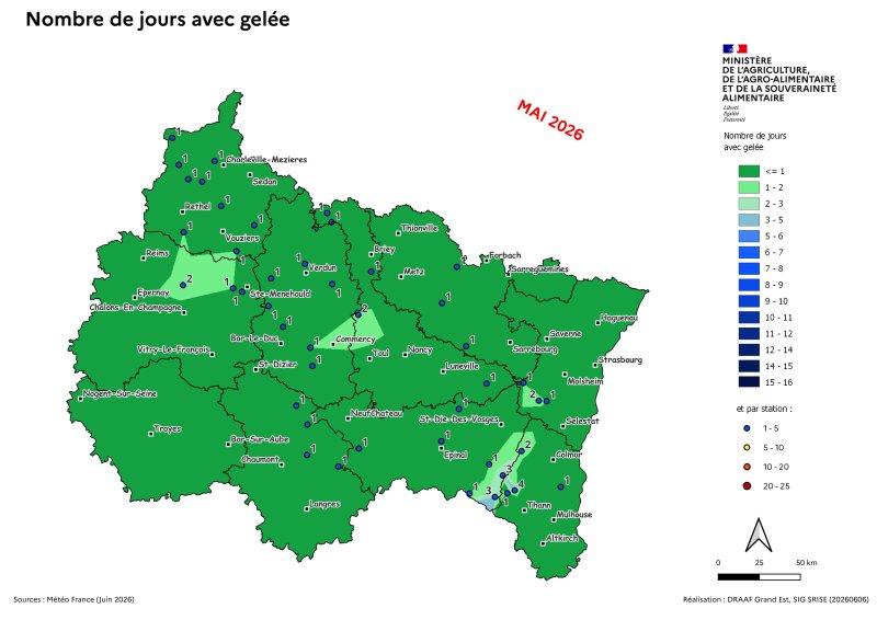 Image 7 : Nombre de jour avec gel&eacute;e - mai 2026