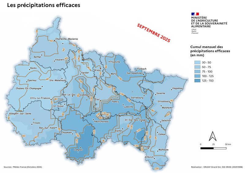 Image 5 : Précipitation efficace mensuelle - septembre 2025