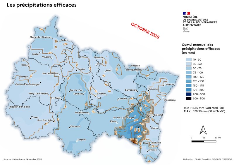 Image 6 : Précipitation efficace mensuelle - octobre 2025