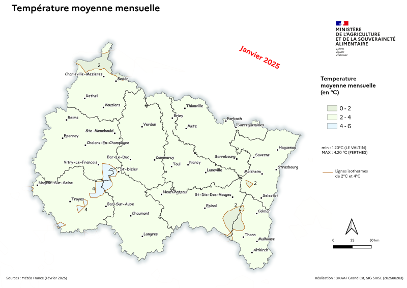 Image 2 : Température moyenne mensuelle - janvier 2025