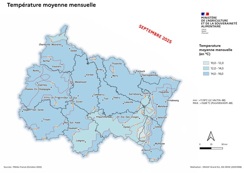 Image 5 : Température moyenne mensuelle - septembre 2025