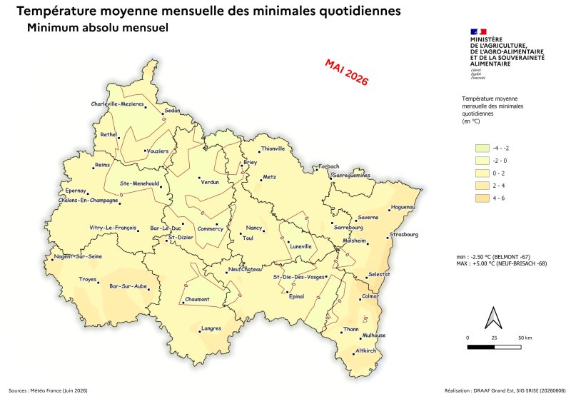 Image 9 : Temp&eacute;ratures minimales absolu quotidien - mai 2026
