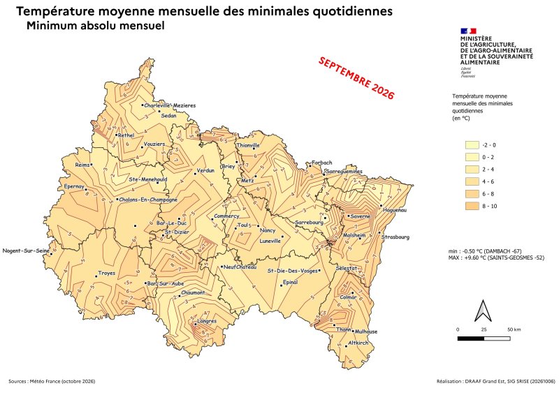 Image 6 : Temp&eacute;ratures minimales absolu quotidien - septembre 2026