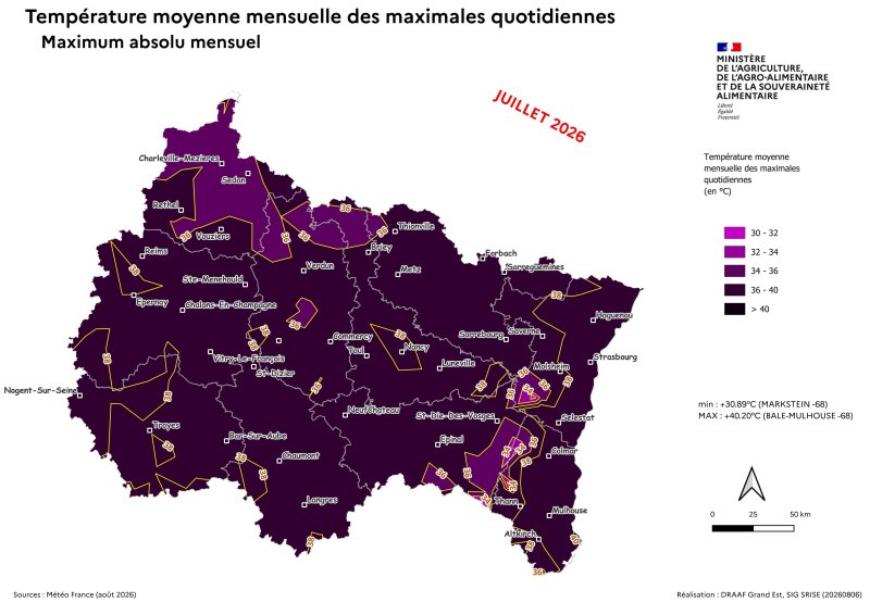 Image 7 : Temp&eacute;ratures maximales absolu quotidien - juillet 2026