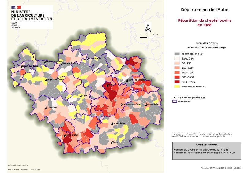 Image 1 : Répartition du cheptel bovins en 1988
