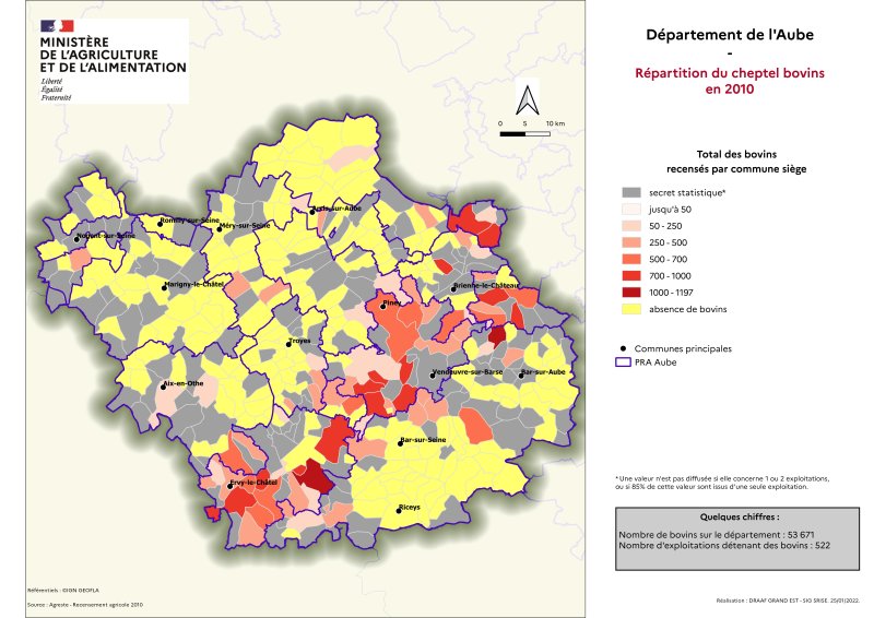 Image 3 : Répartition du cheptel bovins en 2010