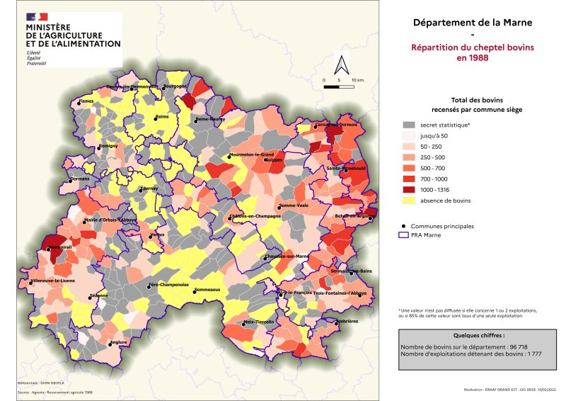 Image 1 : Répartition du cheptel bovins en 1988