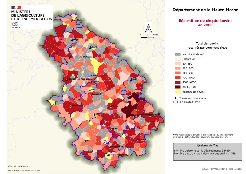 Image 2 : Répartition du cheptel bovins en 2000