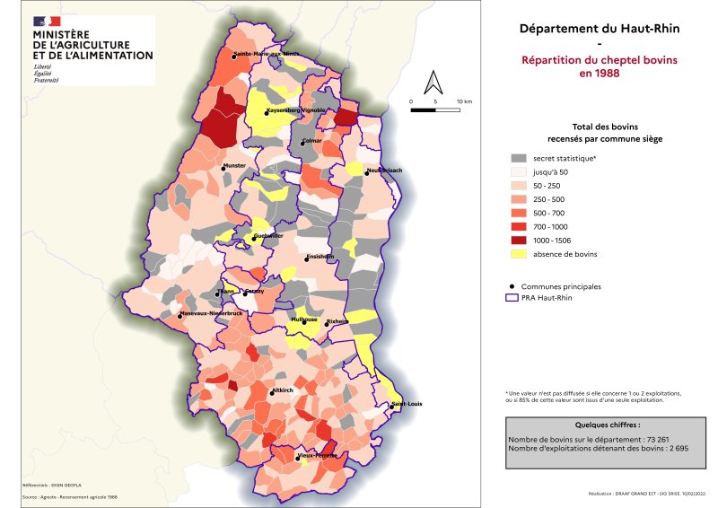 Image 1 : Répartition du cheptel bovins en 1988
