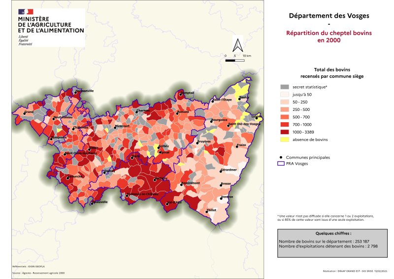 Image 2 : Répartition du cheptel bovins en 2000